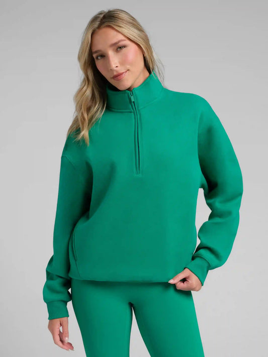 Basic Quarter Zip Mock Neck